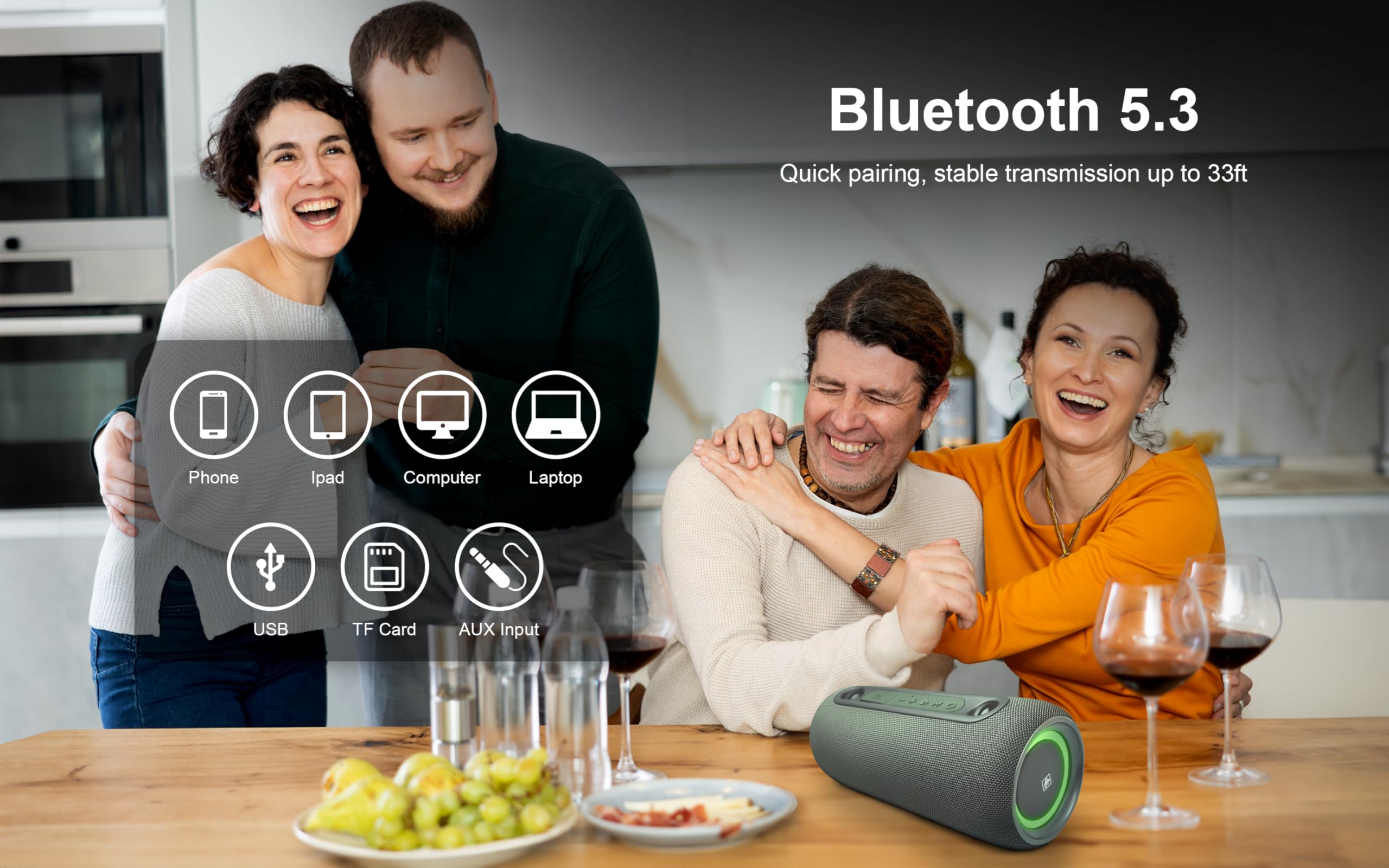 Fisher Bluetooth Wireless Portable Speaker 26W PEAK Power Boombox
